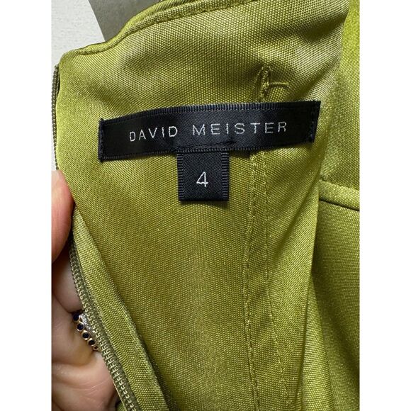 NWT DAVID MEISTER Green Halter Cocktail Dress, Sz 4 - Picture 10 of 13